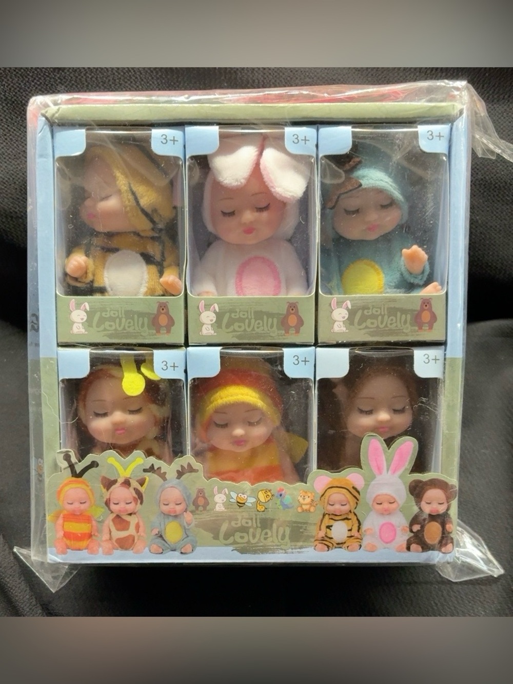 Xadothat 6 Pc Mini Baby Dolls Animal Costumes Swing Slide Playset Ne